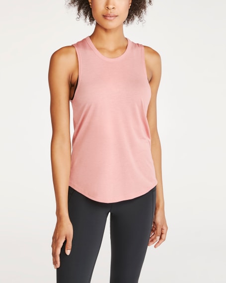 Slinky Jersey Muscle Tank Top in Rose Bloom