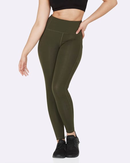 Active Full Length Legging with Pockets in Olive