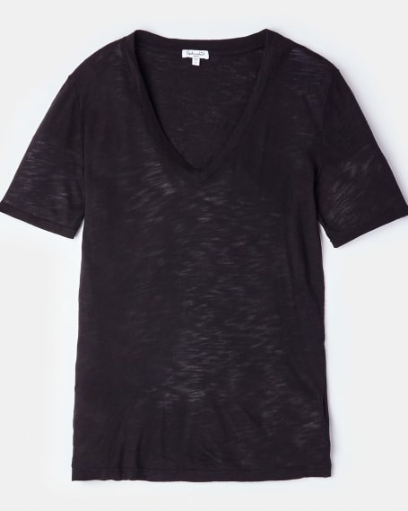 V Neck Tee in Black