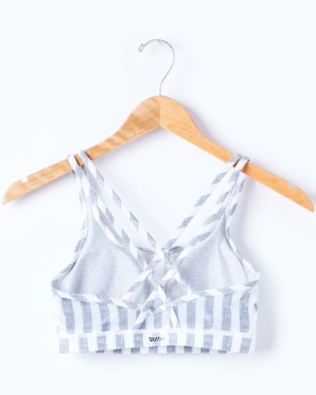 Full Force Bra: White / Black Stripe