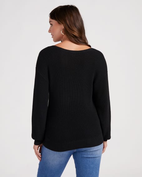 Camille Pullover Sweater in Black