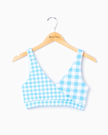 We Stand Proud Sports Bra in Bonnie Blue Gingham