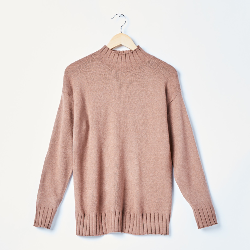 Milo Mock Neck Pullover Sweater in Brownie | Wantable