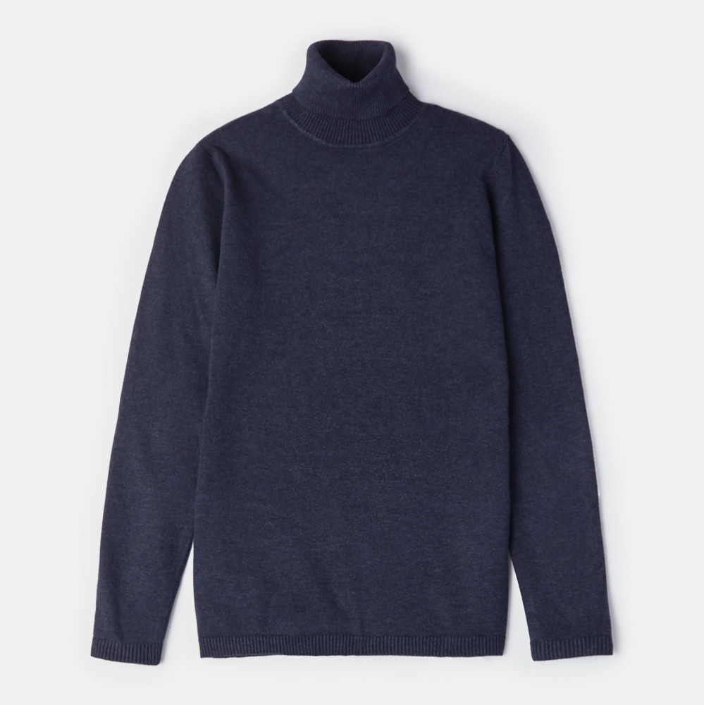 Long Sleeve Turtleneck Sweater Heather Navy | Wantable