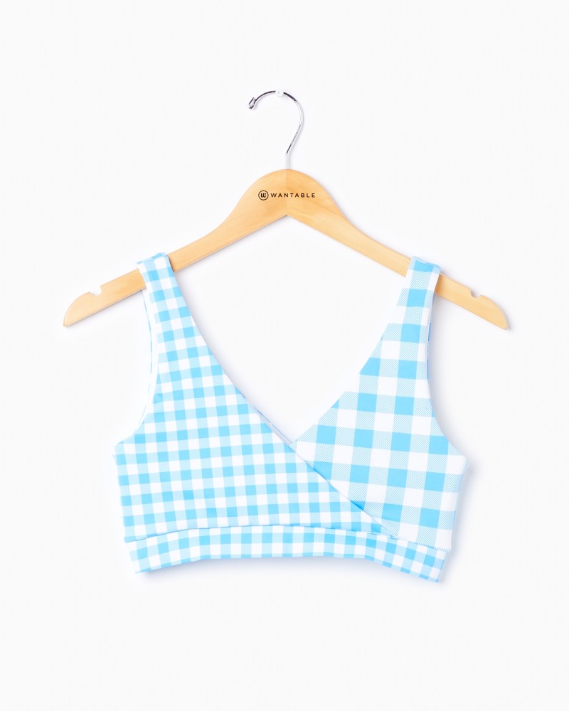 We Stand Proud Sports Bra in Bonnie Blue Gingham