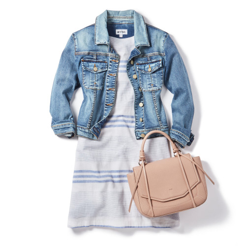 denim jacket with summer dress