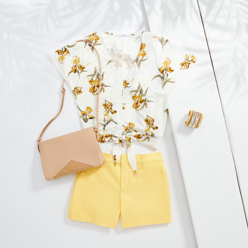 vacation outfits: tie front top