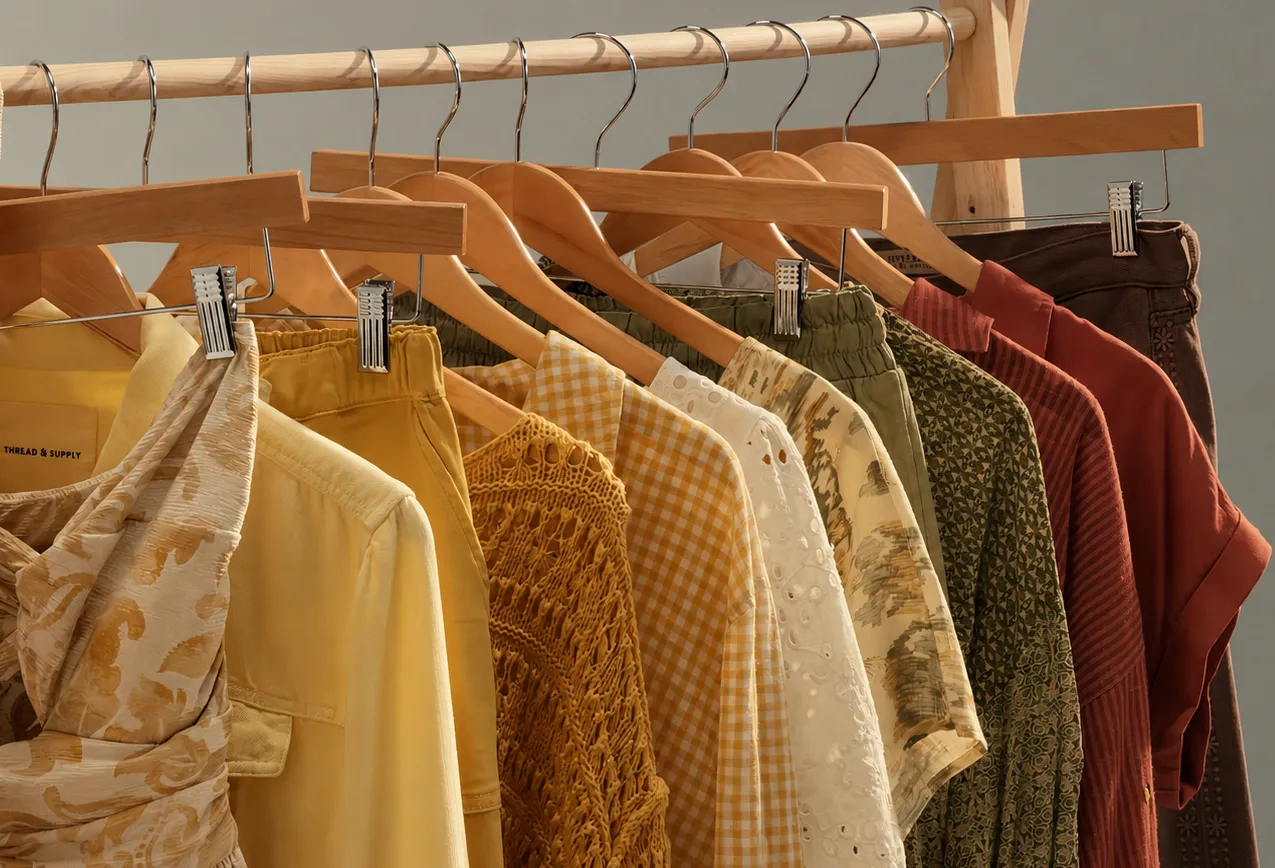 Autumn color palette clothing