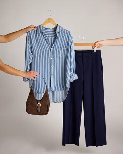 Coordinated workwear look hanging ready to wear